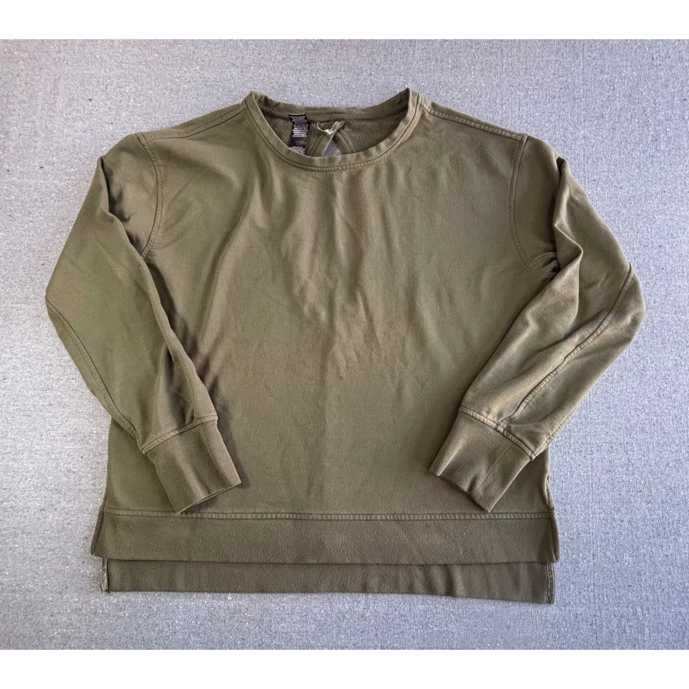 Victoria Sport Womens Olive Green Open Keyhole Back Sweatshirt Size M Athleisure